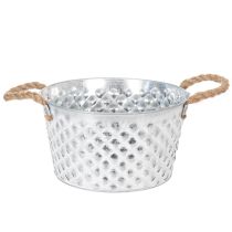 položky Zinková miska, dekoratívna miska, kovová s lanovou rukoväťou, Ø22cm V12cm