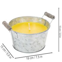 položky Citronelová vonkajšia sviečka vo vedre: Atmosférické osvetlenie a repelent proti hmyzu, 15 cm
