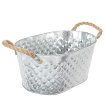 položky Oválna zinková misa s lanovými rúčkami, 27 cm x 17,5 cm, V 12 cm