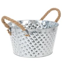 Článok Okrúhla zinková misa s lanovými rúčkami Ø25cm V14cm