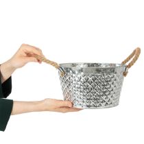 Článok Okrúhla zinková misa s lanovými rúčkami Ø25cm V14cm