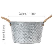 položky Okrúhla zinková misa s lanovými rúčkami Ø28cm V16cm