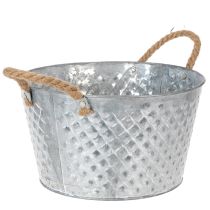 položky Okrúhla zinková misa s lanovými rúčkami Ø28cm V16cm