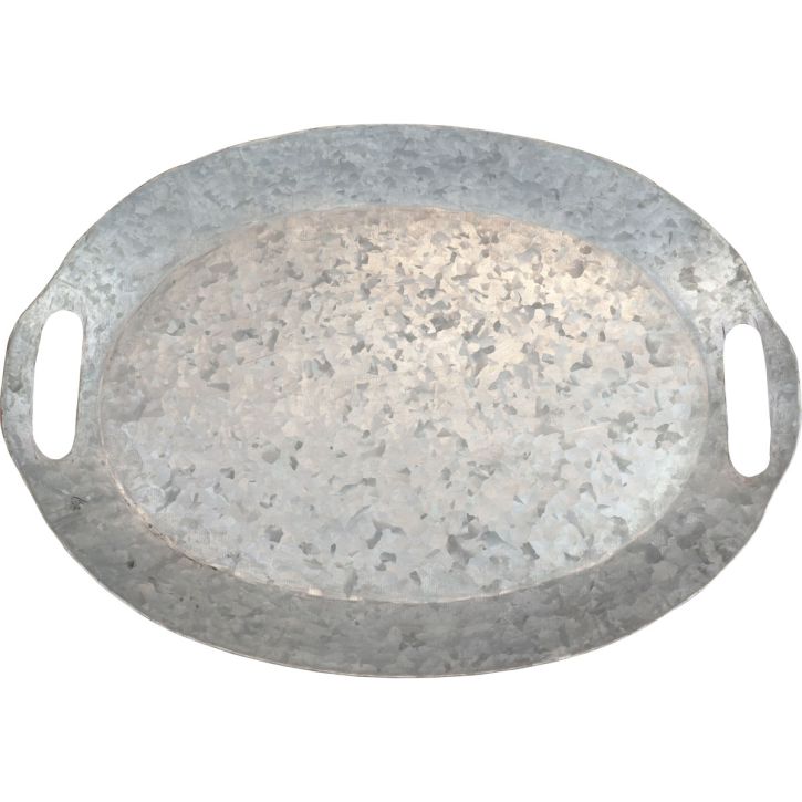 položky Ozdobný podnos kovový oválny podnos zinkový podnos 47×34×3cm