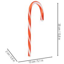 Článok Umelá cukrová trstina červeno-biela dekorácia 35 cm 3 ks