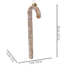 Článok Sklenená ozdoba v tvare cukrovej trstiny, nostalgická vianočná dekorácia na stromček, 22 cm