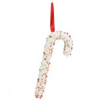 položky Vianočná závesná dekorácia v tvare cukrovej trstiny, biela, farebná, 20 cm, sada 6 kusov