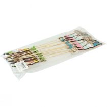 položky Trpasličí dekorácia s kvetinovou kvetinovou zátkou drevo 4×10,5cm 12ks