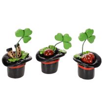 Článok Talizman pre šťastie ďatelina a chrobák v cylindri, 7 cm, 3 kusy