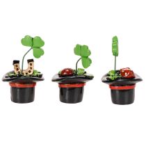Článok Talizman pre šťastie ďatelina a chrobák v cylindri, 7 cm, 3 kusy