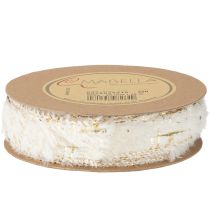 položky Stuha s kožušinou ozdobná stuha krémovo zlatá umelá kožušina 25mm 15m