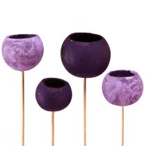 položky Bell Cup na paličke Exotická suchá dekorácia Purple Berry 44cm 15 ks