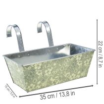 položky Kvetinová krabica s držiakom, balkónová, kovová, 35x15cm, V13cm