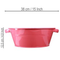 položky Ružová kovová misa na kvety s rúčkami, okrúhla, Ø33,5 cm