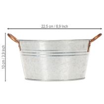 Článok Okrúhla kvetinová misa s rúčkami, kovová misa Ø17,5 cm V9 cm