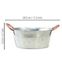 Článok Okrúhla kvetinová misa s rúčkami, kovová misa, Ø21cm, V9,5cm