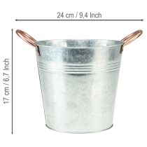 Článok Kovový kvetináč s rúčkami, ozdobné vedro, Ø16cm V15cm