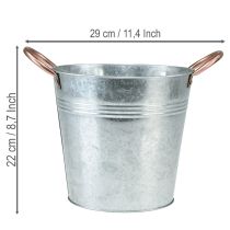 položky Kovový kvetináč s rúčkami, ozdobné vedro, Ø21cm V19,5cm