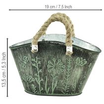 položky Kvetináč s rúčkami, taška, kov, juta, 19×13,5×13,5 cm