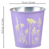 položky Kovový kvetináč, kvetináč, fialové kvety, Ø10cm V10,5cm