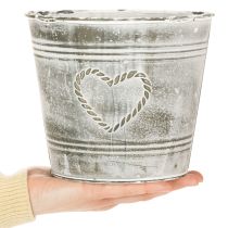 položky Kovový kvetináč v štýle Shabby Chic s dizajnom srdca, Ø22cm, V17,5cm