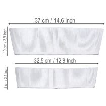 položky Oválna kovová miska v bielej a striebornej farbe, 32,5 cm/37 cm, sada 2 kusov.