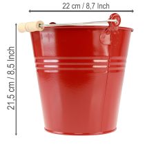 položky Dekoratívne kovové vedro/kvetináč, červené, Ø22 cm, V21,5 cm, 6 l