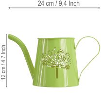 položky Dekoratívna kovová krhlica, dizajn púpavy, zelená, výška 12 cm, 2 kusy, dekoratívna váza, shabby chic
