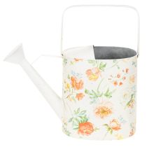 položky Vintage dekoratívna kovová krhlica s motívom ruže, letná záhradná dekorácia, nostalgická kvetináča, V 31,5 cm