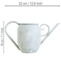 položky Dekoratívna kanvica na polievanie, vintage kovová, biela, modrá, 32x11x18cm, dekoratívny doplnok
