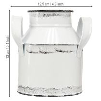 položky Dekoratívny kovový džbán s uškami, biely a čierny, výška 13 cm, 2 kusy