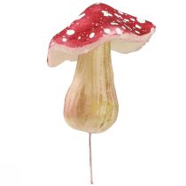 položky Ozdobné huby červené umelé muchovníky na drôte 5,5/8cm 12 ks
