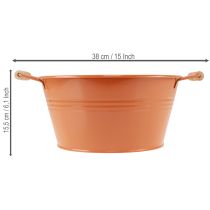 Článok Dekoratívna misa s rúčkami, kovová, oranžovo-hnedá, Ø29cm, V14,5cm