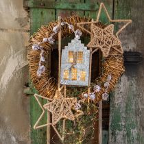 položky Ozdobná hviezda na zavesenie jutová hviezda prírodná Ø18cm 4 ks