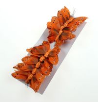 položky Deco motýlik na drôte oranžový 8cm 12ks