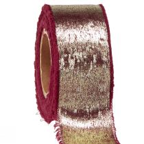 položky Ozdobná stuha Vianočná ozdobná stuha Bordeaux Gold Š40mm L10m