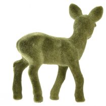 položky Dekoračná figúrka jeleň kolouch flockované vianočné figúrky zelené 10,5cm 6 ks