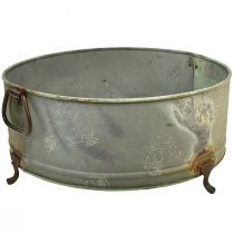 položky Dekoratívna miska s nožičkou kovová rukoväť hrdza 42/46,5 cm sada 2 ks