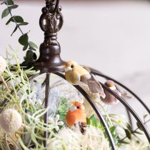 položky Dekoratívne vtáky, umelá bytová dekorácia, jarná príležitosť, s farebným perím z pravého peria, 5 cm, 18 kusov