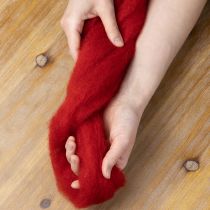 položky Vlnená šnúra, dekoračná vlna, červená, 2 m plstená vlna na kvetinárstvo, dekorácie a remeslá