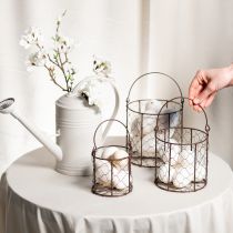 položky Sada drôtených košov ideálna na použitie ako dekorácia alebo do záhrady, 25 cm, 1 sada