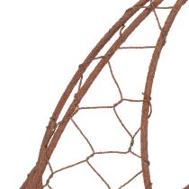 položky Drôtený košík, kovový kvetináč, jarná dekorácia, veľkonočný košík, hnedý, hrdzavý povrch, V34cm D30cm