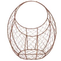 položky Drôtený košík, kovový kvetináč, jarná dekorácia, veľkonočný košík, hnedý, hrdzavý povrch, V34cm D30cm