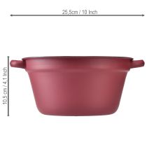 položky Kovové vedro s rúčkami, dekoratívna vanička na sadenie, červená, Ø20,5 cm, V10,5 cm