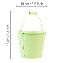 Článok Vedro s rúčkou, kvetináč, pastelový kov, Ø10cm V8cm, 10 kusov