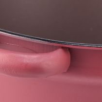 položky Vedro s držadlami kovová ozdobná vaňa na pestovanie červená Ø20,5cm V10,5cm