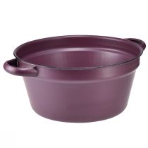 položky Vedro s rúčkami podnos na rastliny kovový fialový Ø22,5cm V10,5cm
