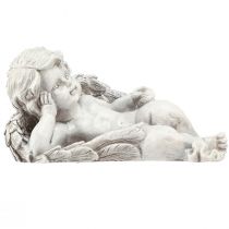 položky Anjel ležiaca ozdobná postava dekorácia hrobu šedá polyresin 22cm