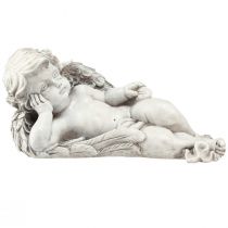 položky Dekorácia na hrob anjela polyresin sivobiela 31×16cm
