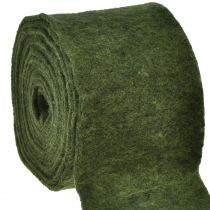 položky Plsťová stuha vlnená stuha remeselná plstená rolka tmavozelená 15cm 5m